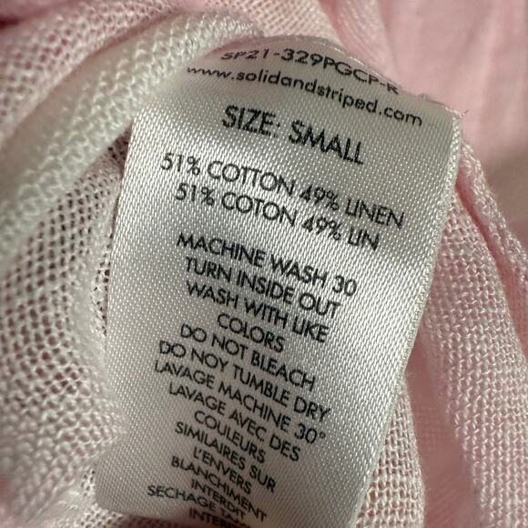 Solid & Striped Willow Linen Gauze Gingham Pink Cloud Midi Dress Skirt S - Picture 7 of 10